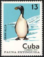 (1974-065) Марка Куба "Бескрылая гагарка"    Ископаемые птицы II Θ